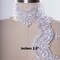 1 Yard 2.5" Wide Metallic Silver Bridal Lace Trim Chiffon with Pearls & Sequins